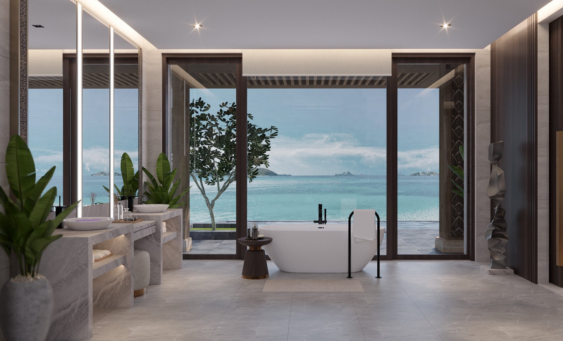 Khám phá concept thiết kế phòng tắm tại dinh thự nghỉ dưỡng Crystal Bay